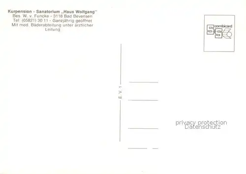 AK / Ansichtskarte Bad_Bevensen Kurpension Sanatorium Haus Wolfgang Bad_Bevensen