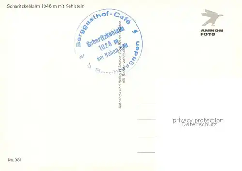 AK / Ansichtskarte Berchtesgaden Berggasthof Scharitzkehlalm Kehlstein Berchtesgaden