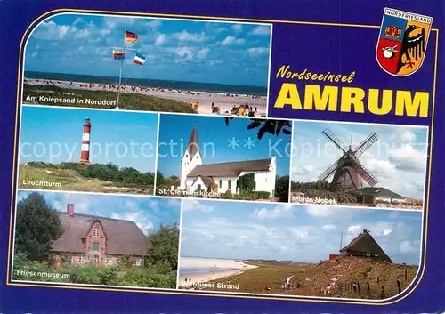 AK / Ansichtskarte Amrum Muehle Nebel St. Clemenskirche Leuchtturm Amrum