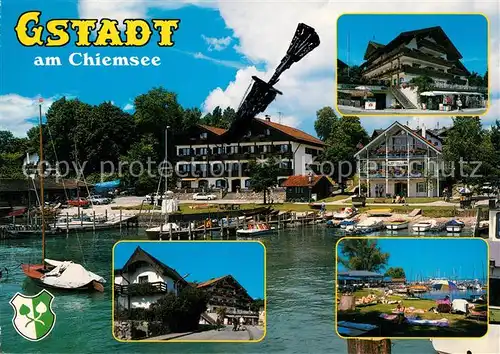 AK / Ansichtskarte Gstadt_Chiemsee Bootshafen Camping Anlegestelle  Gstadt_Chiemsee