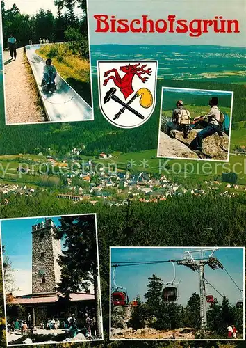 AK / Ansichtskarte Bischofsgruen Seilbahn Rodelbahn Bischofsgruen