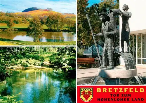 AK / Ansichtskarte Bretzfeld Lindelberg Brettach Rathausbrunnen Bretzfeld