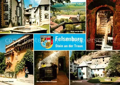 AK / Ansichtskarte Stein_Traun Felsenburg Schlosshof Felswand Stein Traun
