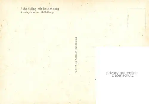AK / Ansichtskarte Ruhpolding Rauschberg Sonntagshorn Reifelberge Ruhpolding
