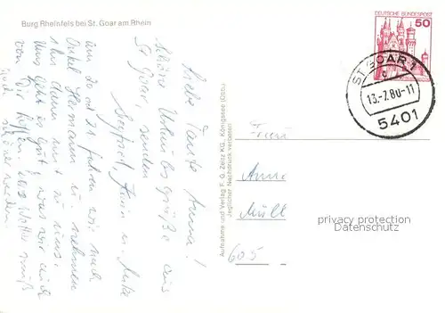 AK / Ansichtskarte St_Goar Burg Rheinfels St_Goar