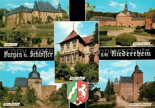 AK / Ansichtskarte Korschenbroich Schloss Dyck Burg Liedberg Schloss Myllendonk Korschenbroich