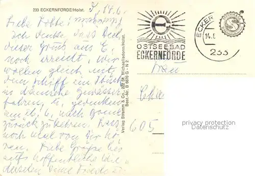 AK / Ansichtskarte Eckernfoerde Strand Eckernfoerde
