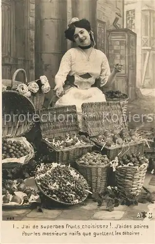 AK / Ansichtskarte Berufe Obstverkaeuferin Frau Frankreich  Berufe