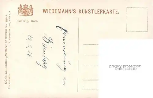 AK / Ansichtskarte Verlag_Wiedemann_WIRO_Nr. 2186 A Bamberg Dom  Verlag_Wiedemann_WIRO_Nr.