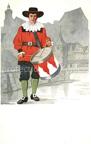 AK / Ansichtskarte Trommler Schwaebisch Hall Salzsieder Trommler Tracht  Trommler
