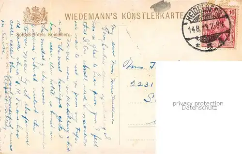 AK / Ansichtskarte Verlag_Wiedemann_WIRO_Nr. 1966 A Schloss Hotels Heidelberg  Verlag_Wiedemann_WIRO_Nr.