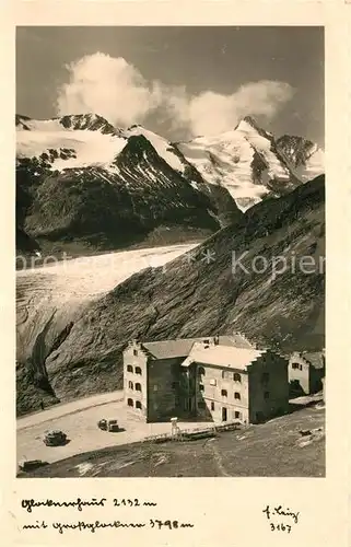 AK / Ansichtskarte Grossglockner Glocknernaus mit Gletscher Grossglockner