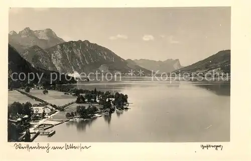 AK / Ansichtskarte Weissenbach_Attersee Fliegeraufnahme Seepartie Weissenbach Attersee