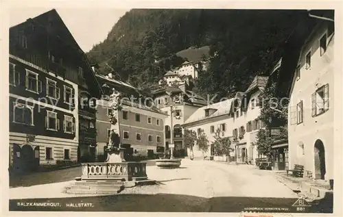 AK / Ansichtskarte Hallstatt_Salzkammergut Brunnenpartie Hallstatt_Salzkammergut