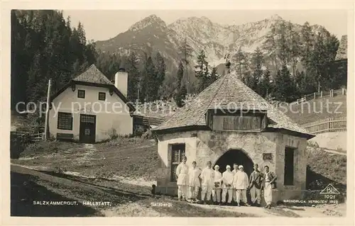 AK / Ansichtskarte Hallstatt_Salzkammergut Salzberg Gruppengfoto Hallstatt_Salzkammergut