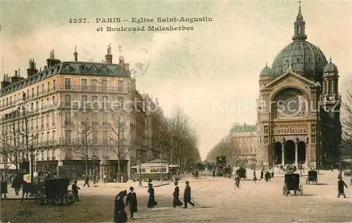 AK / Ansichtskarte Paris Eglise Saint Augustin et Boulevard Malesherbes Paris