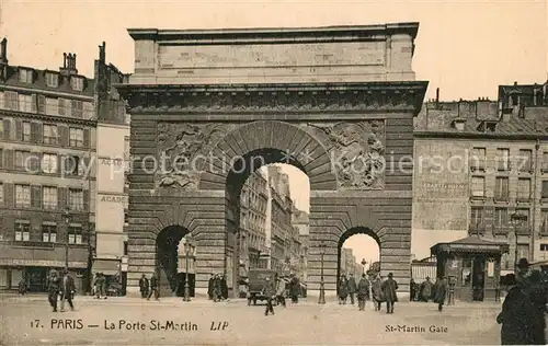 AK / Ansichtskarte Paris La Porte St. Martin Paris