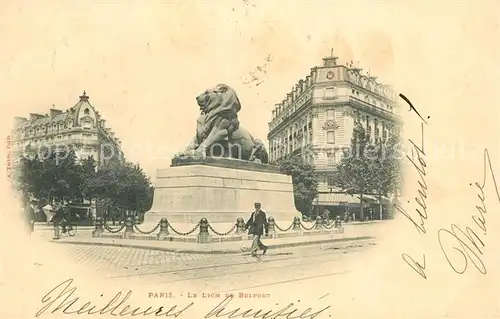 AK / Ansichtskarte Paris Le Lion de Belfort Paris
