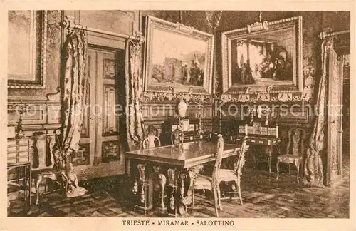AK / Ansichtskarte Trieste Castello die Miramare Salottino Schloss Saal Gemaelde Trieste