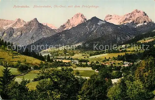 AK / Ansichtskarte Hinterstoder Landschaftspanorama mit Prielgebirge Pyhrnbahn Hinterstoder
