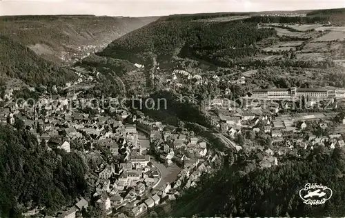 AK / Ansichtskarte Calw Blick ins Nagoldtal mit Hirsau Schwarzwald Fliegeraufnahme Calw