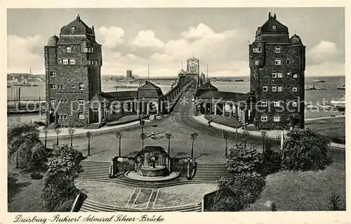 AK / Ansichtskarte Ruhrort Admiral Scheer Bruecke Ruhrort