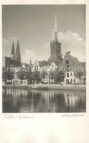 AK / Ansichtskarte Luebeck St Peter und St Marien Kirche Trave Luebeck