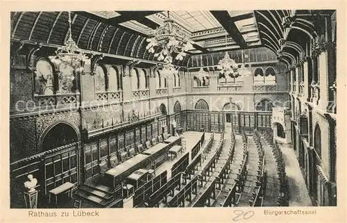 AK / Ansichtskarte Luebeck Rathaus Buergerschaftssaal Luebeck