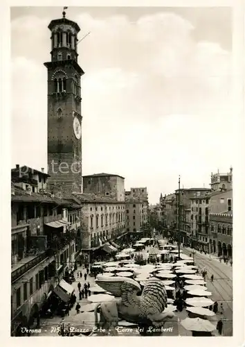 AK / Ansichtskarte Verona_Veneto Piazza Erbe Torre dei Lamberti Verona Veneto