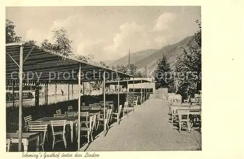 AK / Ansichtskarte Assmannshausen Schmiegs Gasthof unter den Linden Assmannshausen