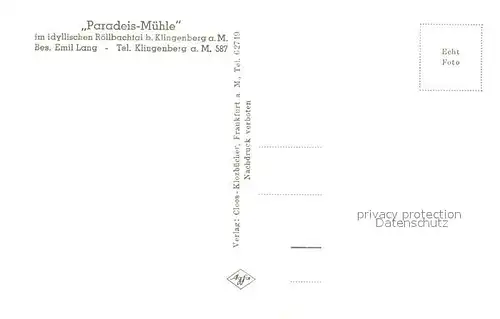 AK / Ansichtskarte Klingenberg_Main Paradei Muehle Klingenberg Main