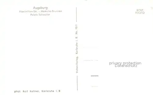 AK / Ansichtskarte Augsburg Maximilian Str. Herkules Brunnen Palais Schoezler Augsburg