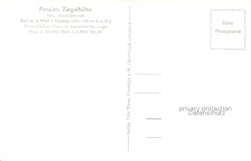 AK / Ansichtskarte Rod_Weil PensionZIegelhuette Rod_Weil