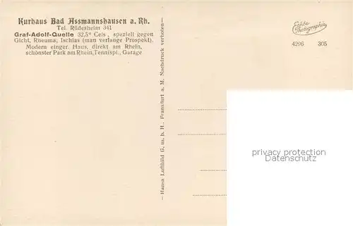 AK / Ansichtskarte Assmannshausen Kurhaus Graf Adolf Quelle Fliegeraufnahme Assmannshausen