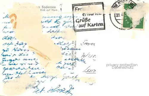 AK / Ansichtskarte Konstanz_Bodensee Horn Fliegeraufnahme Konstanz_Bodensee