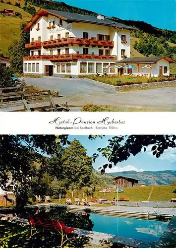 AK / Ansichtskarte Hinterglemm_Saalbach Hotel Pension Hubertus Schwimmbad Hinterglemm_Saalbach