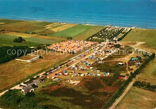 AK / Ansichtskarte Saeby Hedebo Strand Camping Fliegeraufnahme Saeby