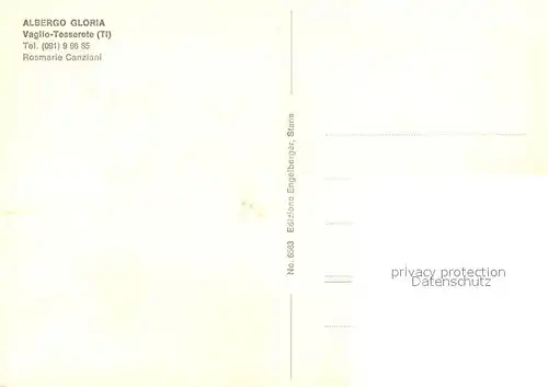 AK / Ansichtskarte Tesserete Albergo Gloria Gastraeume Terrasse Tesserete