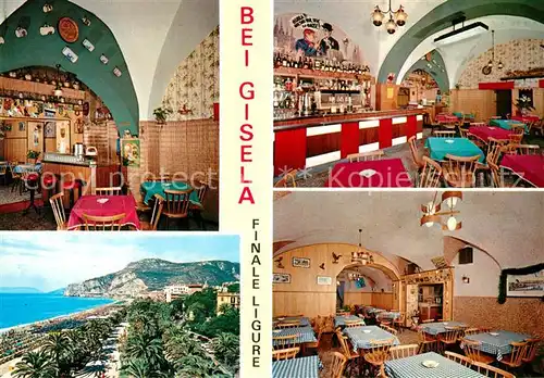 AK / Ansichtskarte Finale_Ligure Gastwirtschaft Cafe Gisela Gastraeume Theke Finale_Ligure