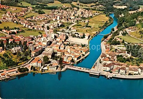 AK / Ansichtskarte Ponte_Tresa_Lago_di_Lugano Fliegeraufnahme Ponte_Tresa