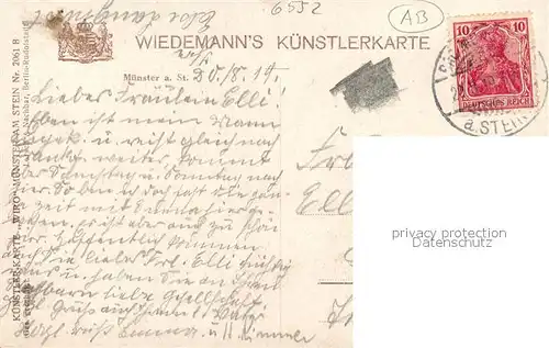 AK / Ansichtskarte Verlag_Wiedemann_WIRO_Nr. 2061 B Muenster am Stein  Verlag_Wiedemann_WIRO_Nr.