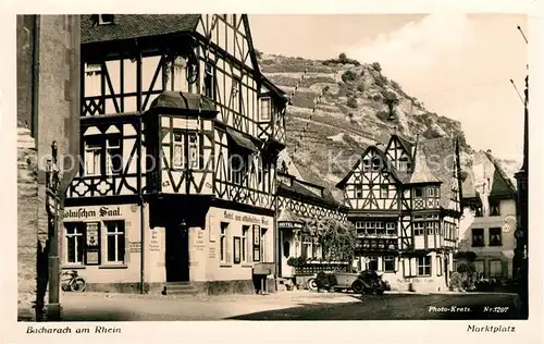 AK / Ansichtskarte Foto_Kratz_Nr. 1207 Bacharach am Rhein Marktplatz Hotel zum altkoelnischen Saal Gasthof Altes Haus  Foto_Kratz_Nr.