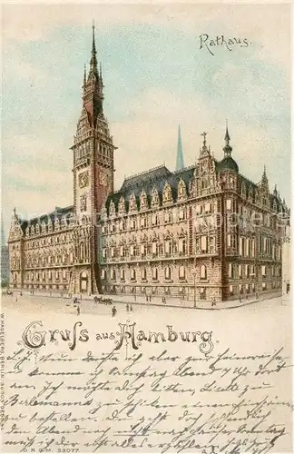 AK / Ansichtskarte Hold_to_Light Hamburg Rathaus Verlag W. Hagelberg Nr. 36903 Litho Hold_to_Light