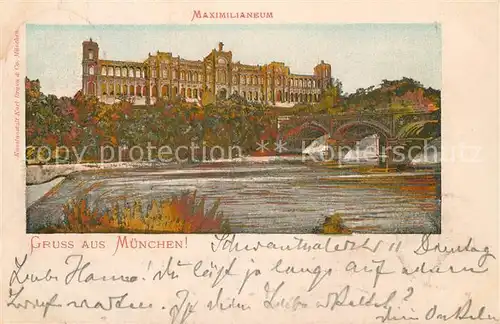 AK / Ansichtskarte Goldfensterkarte_Nr. Muenchen Maximilianeum Goldfensterkarte_Nr.