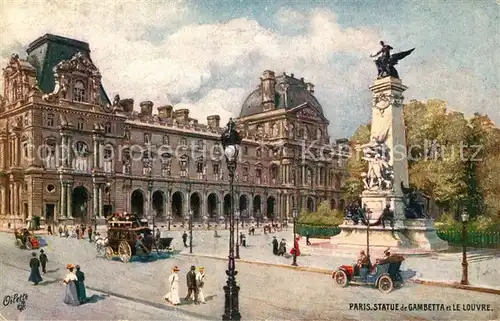 AK / Ansichtskarte Verlag_Tucks_Oilette_Nr. 67 Paris Statue de Gambetta et Le Louvre  Verlag_Tucks_Oilette_Nr.