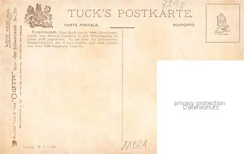 AK / Ansichtskarte Verlag_Tucks_Oilette_Nr. 721 Freudenstadt J. Guenther  Verlag_Tucks_Oilette_Nr.