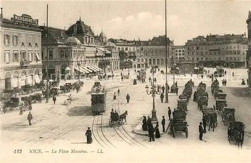 AK / Ansichtskarte Strassenbahn Nice Place Massena  Strassenbahn