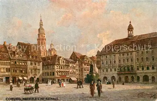 AK / Ansichtskarte Verlag_Tucks_Oilette_Nr. 2014 Coburg Marktplatz Rathaus N. Beraud  Verlag_Tucks_Oilette_Nr.