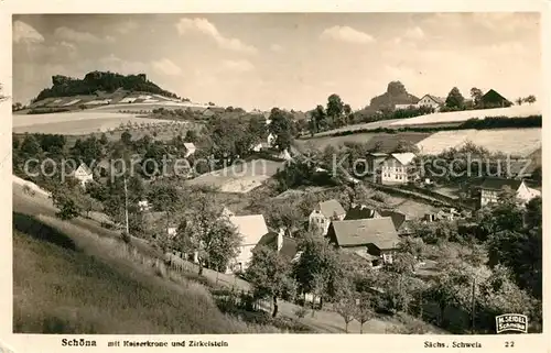 AK / Ansichtskarte Foto_Seidel_M._Schmilka_Nr. 22 Schoena Kaiserkrone Zirkelstein Foto_Seidel
