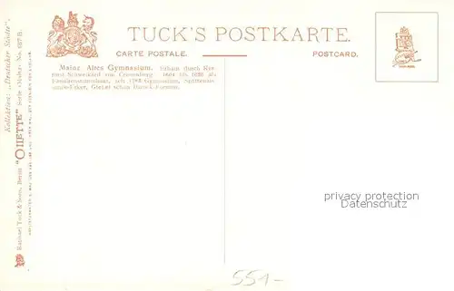 AK / Ansichtskarte Verlag_Tucks_Oilette_Nr. 187 B Mainz Altes Gymnasium Charles E. Flower  Verlag_Tucks_Oilette_Nr.